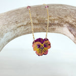 Garden Pansy Pendant Necklace
