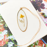 Golden Oval, Pressed Floral Suncatcher Pendant