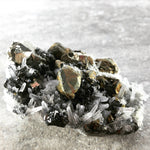Quartz Crystal with Sphalerite and Chalcopyrite