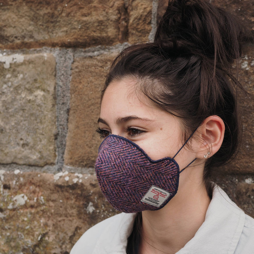 Harris Tweed® Face Covering (Pink and Navy)
