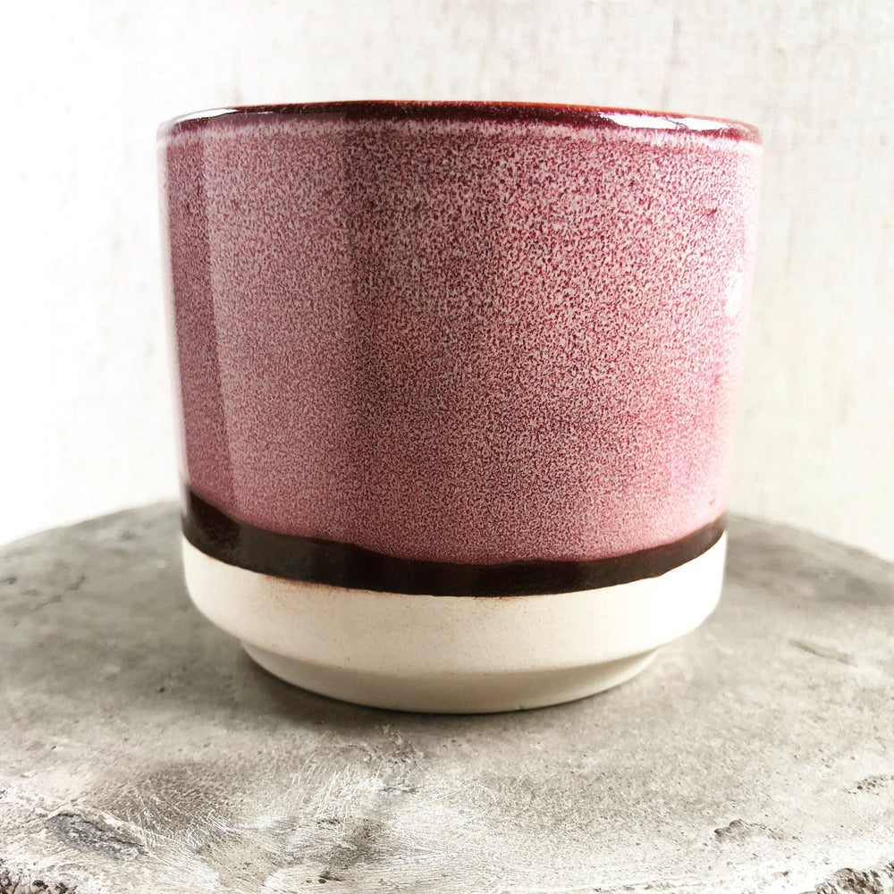 BEFORE WE'RE LIVE- SALE 3" Ceramic Succulent Pot (Raspberry without saucer)