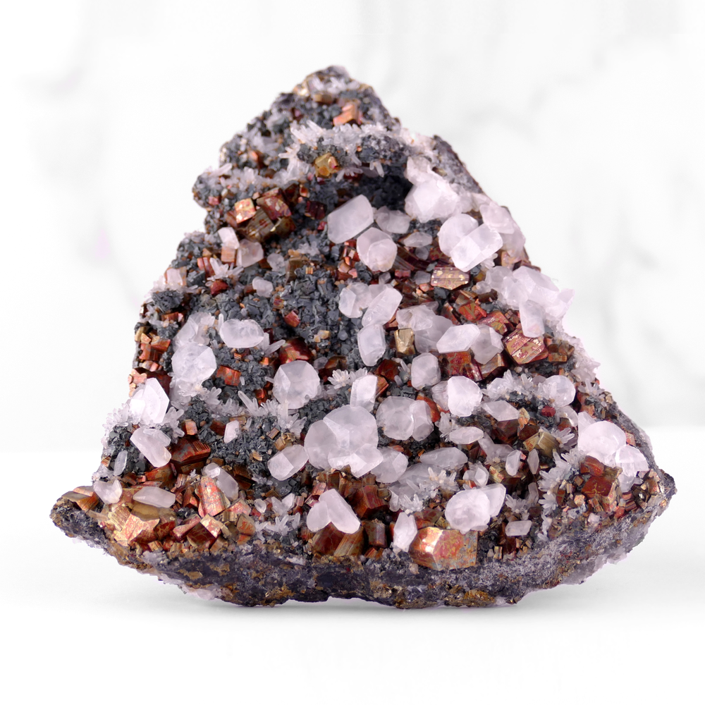 Pyrite with Quartz, Calcite, Sphalerite
